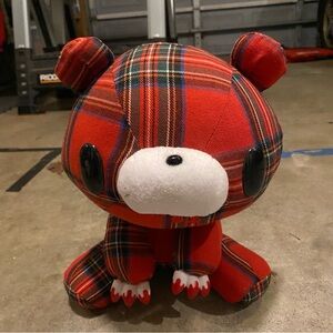 Taito 20th Anniversary red plaid Gloomy bear Chax GP 563 plush new NWT